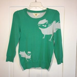 Anthropologie HWR Monogram Empty Nest Sweater